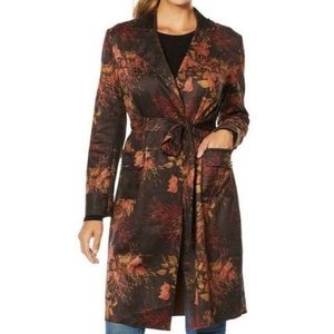 Sheryl Crow Faux Suede Studded Wrap Trench Jacket